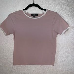 Pink and White Ringer Tee